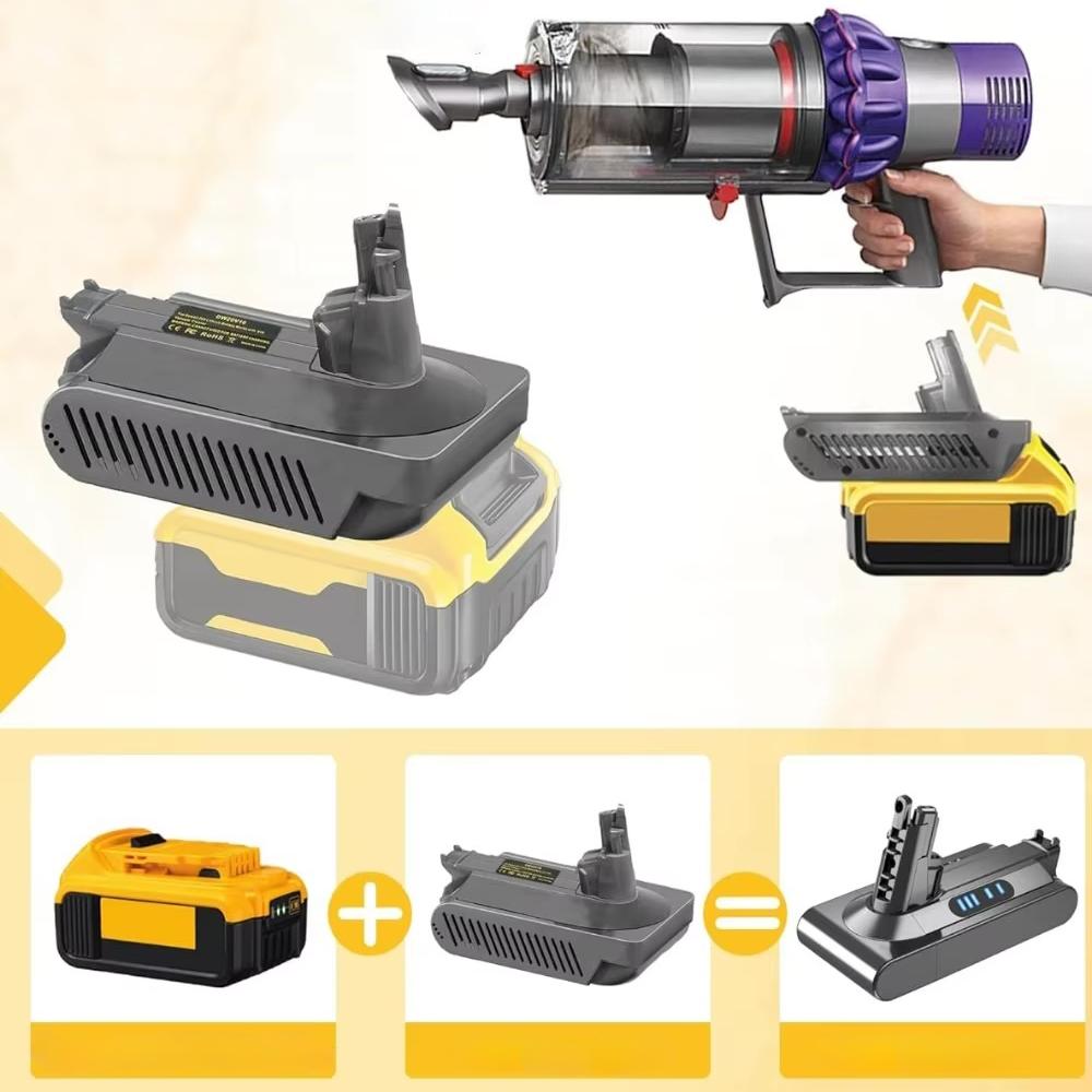 Rosfix Adapter do Akumulatora Dewalt 18/20V do Dyson V10 – Kompatybilność z Odkurzaczami Dyson V10 | Wytrzymała Konstrukcja z Tworzywa ABS