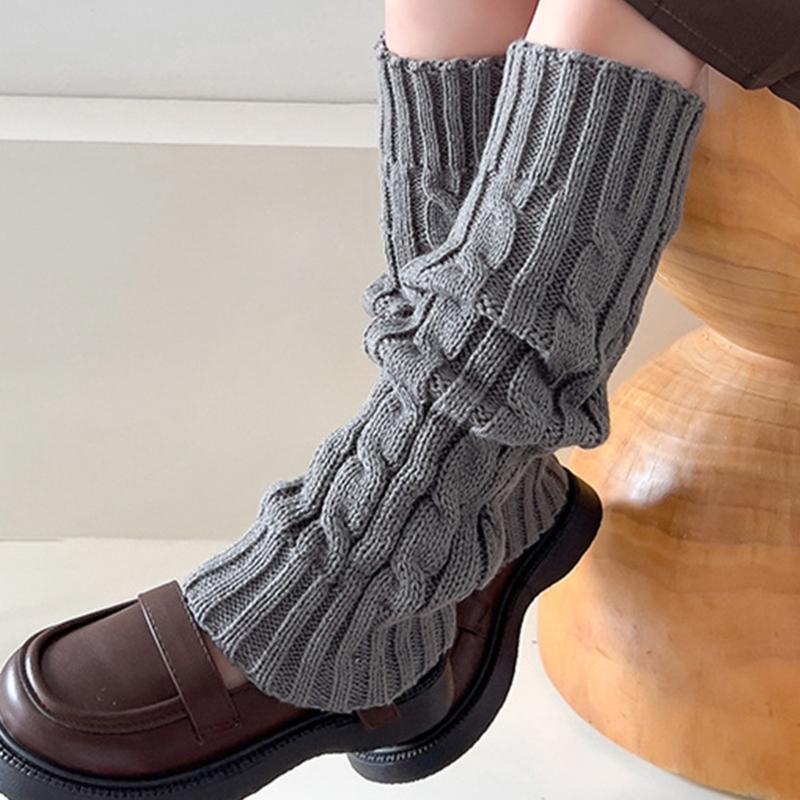 Fashion Knit Leg Warmers for Little Girls Slouchy Socks for Dress Toddler Winter Cable Knit Socks Thicken Warm Leggings