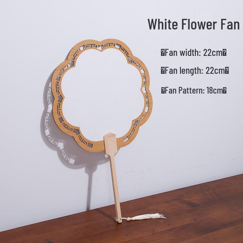 Thick Xuan Paper Hollowed Round Fan: High-Grade Double-Sided Blank Ancient-Style for French Painting & Calligraphy