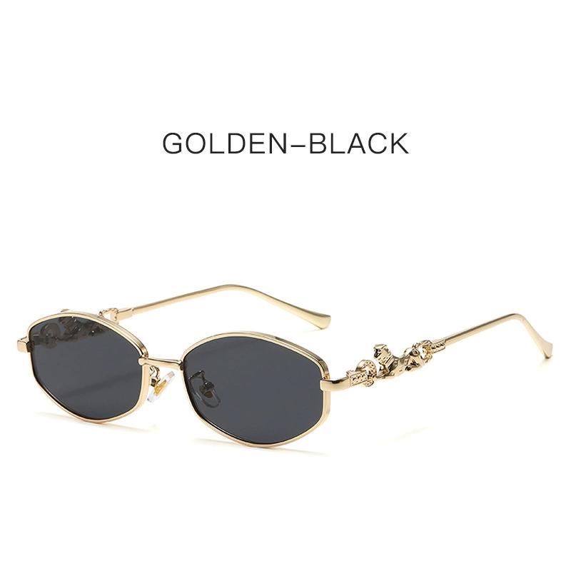 

2026 Polygon Luxury Sunglasses for Women Metal Frame Fashion Designer Sun Glasses Leopard Decor Hinge Style Travel Eyewear