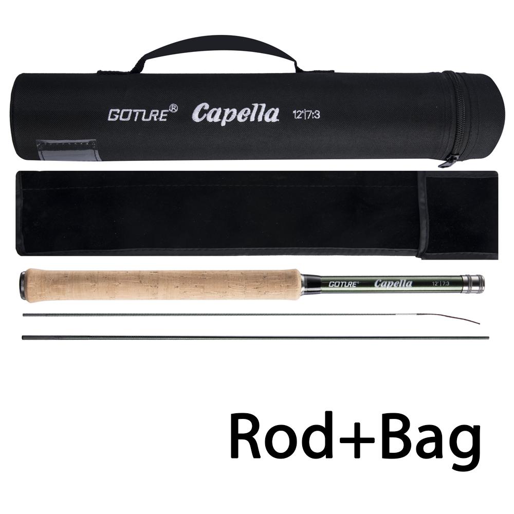 Combo canne da pesca a mosca Tenkara Goture 12FT Classiche Portatili Ultraleggere in Fibra di Carbonio IM8 Canna da Trota con Set di Linea da Mosca e Esche Nuovo
