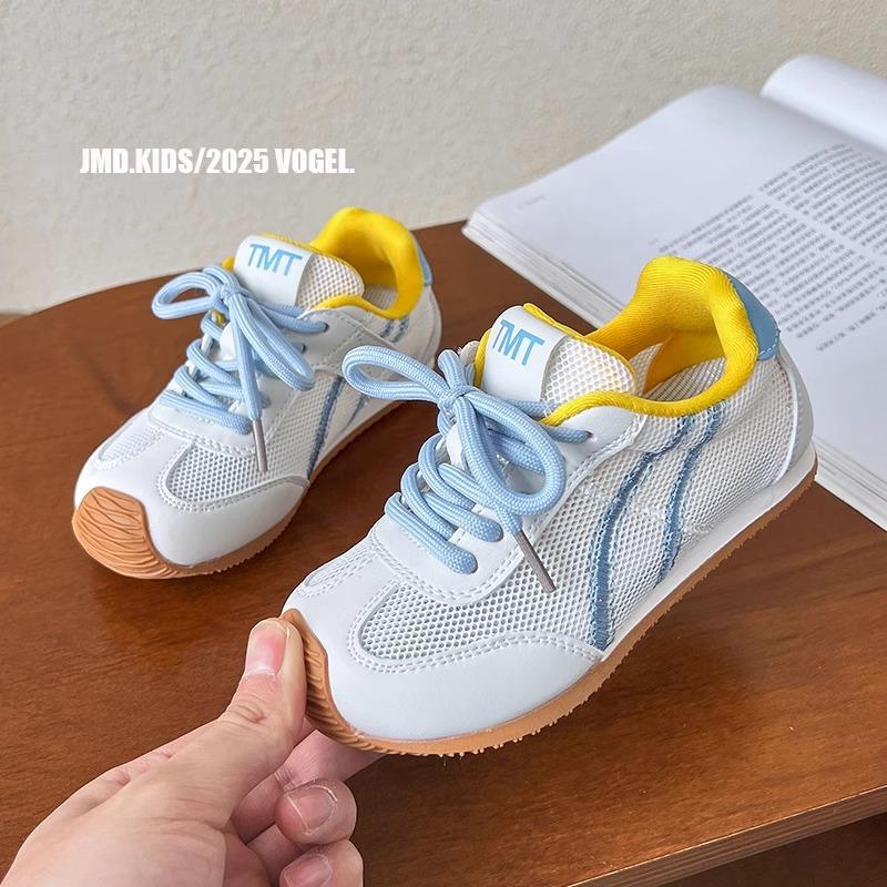 

2025 spring and autumn new children s macaron sports shoes boys and girls retro fashion moral training shoes student casual shoes 30 синий
