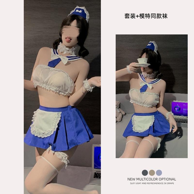 Sexy Lingerie Sailor Suit Sweet Maid Uniform Seduction Sexy Maid Pure Desire Nightclub Cosplay Suit