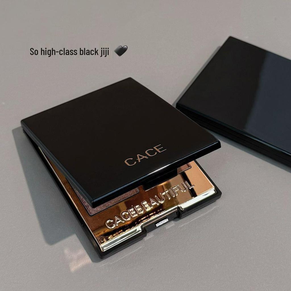 CACE Black Gold Earth Tone Shimmer Eyeshadow Palette - Trendy, Portable, Daily Use In Brown and Dark Shades.