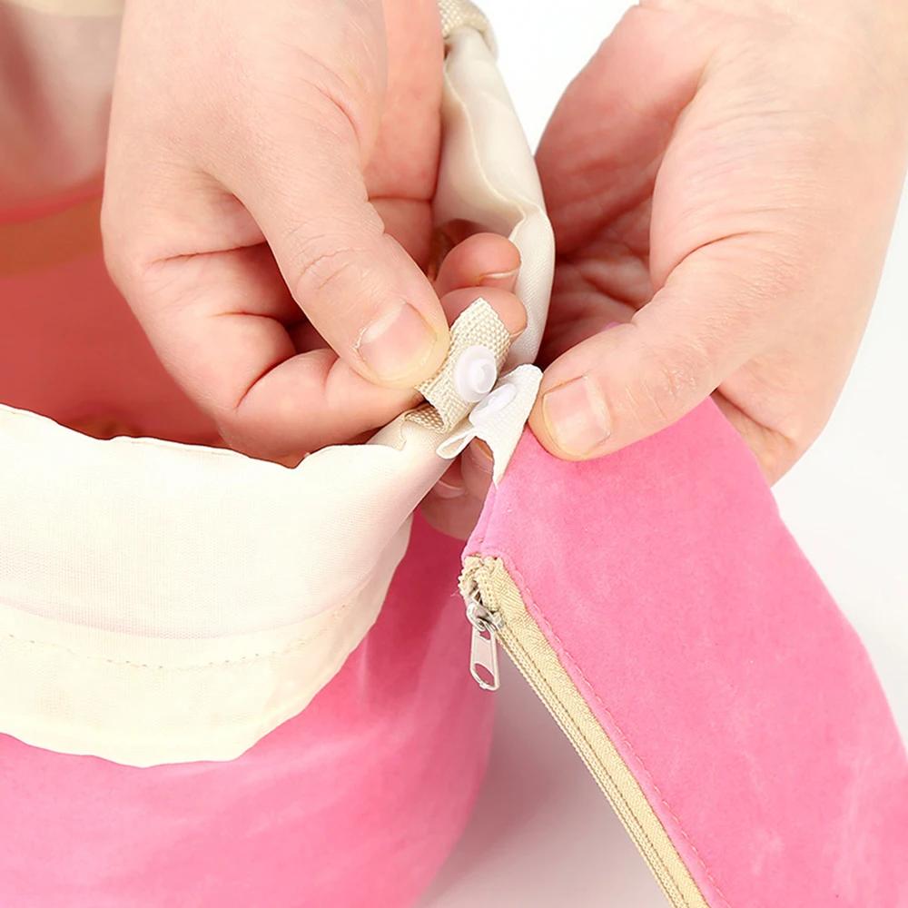 Waterproof Round Cosmetic Bag Travel Nylon Makeup Bag Drawstring Elegant Organizer Wash Bags Female Toiletry Kit Storage Case