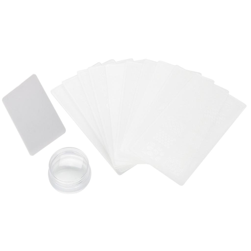 Silicone Nail Polish Transfer Stamper Scraper Template Set Manicure Tool