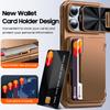 Protective Wallet Case with RFID Card Holder, Kickstand and Camera Cover for iPhone 14 Pro-Gold