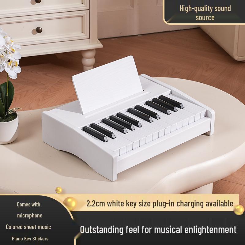 25 & 37-Key Wooden Children's Electronic Organ Piano: Beginner Musical Toy for Kids, Boys & Girls, Multifunctional for Home Use