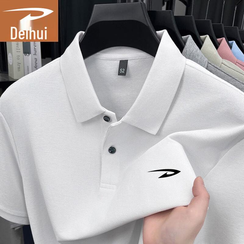 

DELHUI Men s Short Sleeve Cotton Polo Shirt 3XL