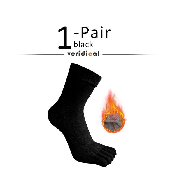 1/5 Pairs Winter Thick Five Finger Socks Man Cotton Solid Business Anti-Bacterial Breathable Warm Floor Sleeping Terry Toe Socks