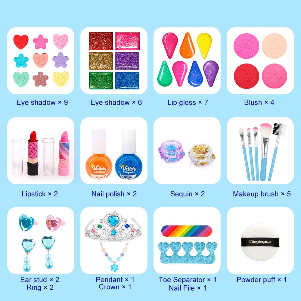 Children'S Play House Girl Cosmetics Ice And Snow Set Princess Manicure Toy Gift Box Birthday Gift