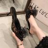 Fashion 2025 Fashion Slingbacks Women's High Heels New Leopard Print Summer Butterfly-knot Plus Size Best Seller Closed Toe Slippers