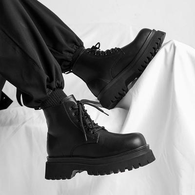 Móda pánske ležérne originálne kožené čižmy šnurovacie topánky na platforme párty punkové šaty kovbojské členkové čižmy jar jeseň cool krátke botas mužské