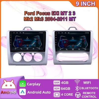 9 Inch 2 Din Car Radio For Ford Focus EXI MT 2 3 Mk 2 2004 - 2011 Multimedia Video Player Navigation Android Auto 2 Din