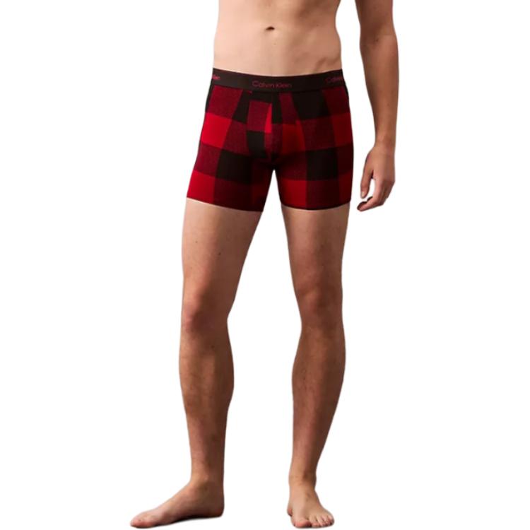

Calvin Klein Plaid Minimalist Comfortable Boxer Briefs Men Underwear June-Berry NB4246-610 XL