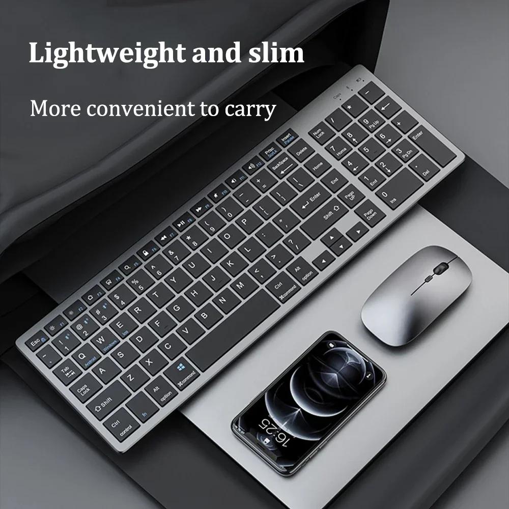 Dual-Mode-Tastatur TWO Bluetooth-Tastatur 2.4G Drahtlose Tastatur 102 Tasten Wiederaufladbare Tastatur Für PC Android Windows macOS