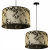 Lampe suspendue, lustre, plafonnier, abat-jour, motif doré