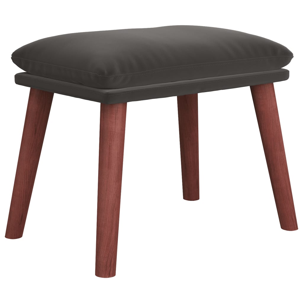 Relax Chair with Footstool Dark Gray Velvet