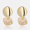 European & American Retro Geometric Pearl Stud Earrings