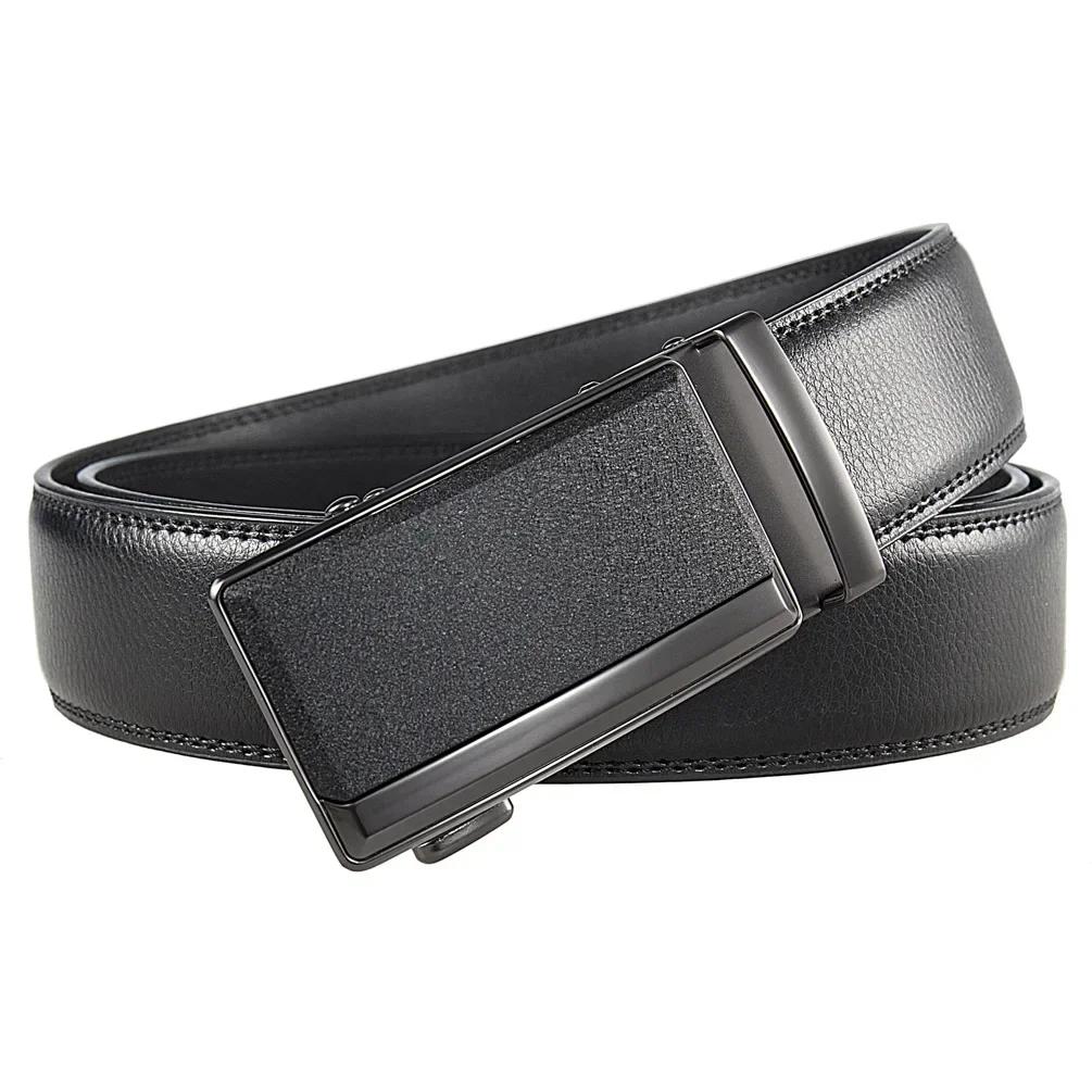 Plus Size LANG Größe 130 140 150 160 170cm Herren Legierung Automatikschließe Gürtel Herren Echtes Leder Gürtel Luxus Designer Schwarz Braun