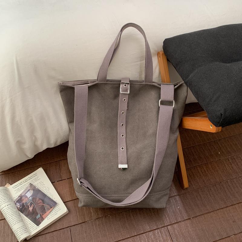 Borsa a Tracolla/Crossbody da Donna in Tela di Grande Capacità a Colore Singolo