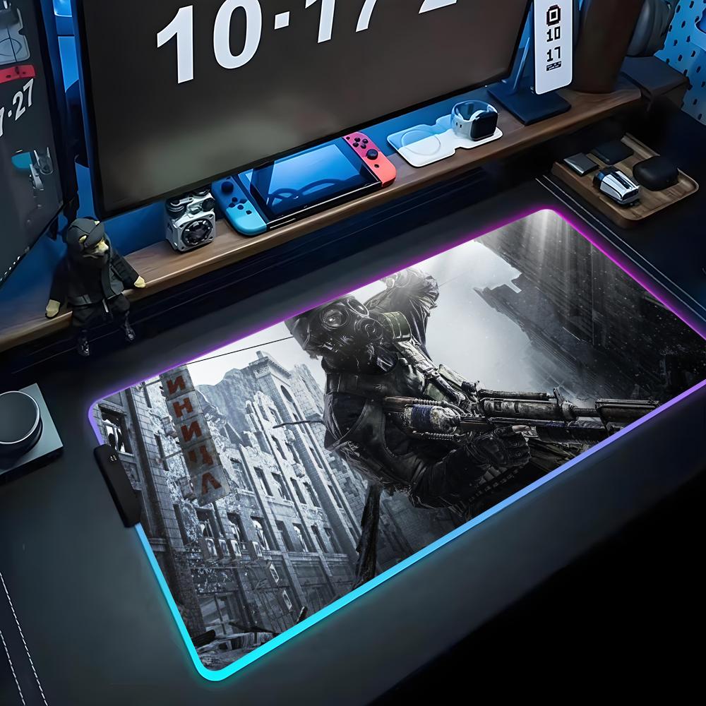 Tappetino per mouse RGB Metro 2033 Tappetino da gioco per mouse Tappetino LED grande Tappetino per scrivania PC Tappetino per mouse luminoso Tappetini grandi per tastiera Tappeto da tavolo con retroilluminazione