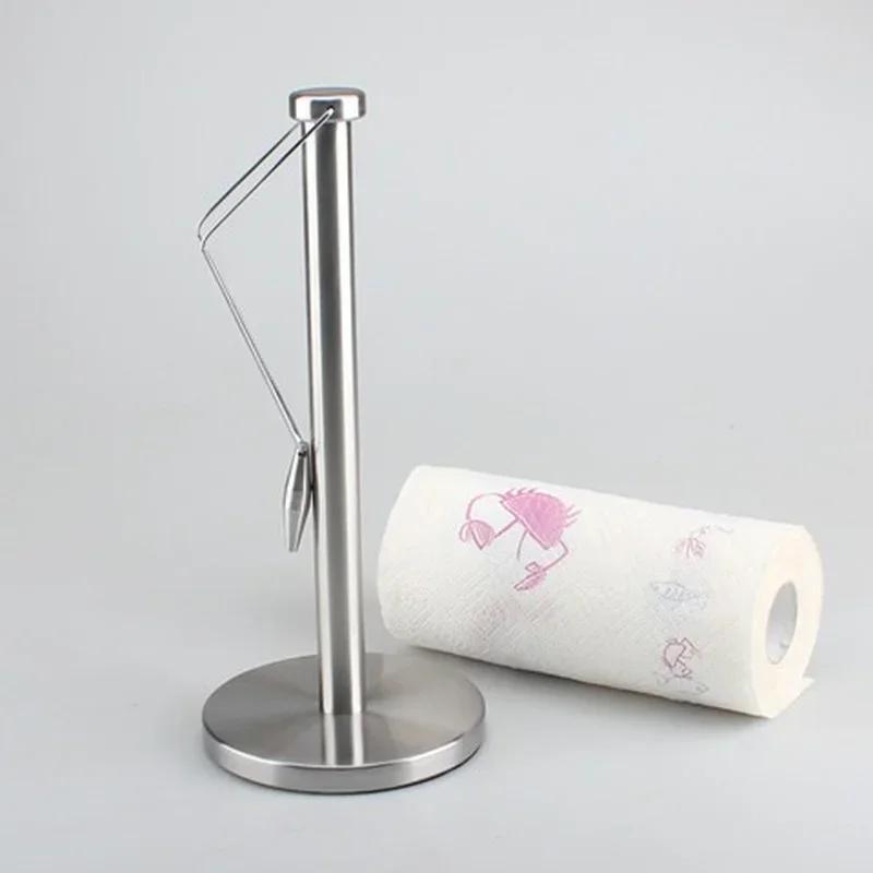 New Paper Towel Holder Stainless Steel Paper Towel Holder with Non-Slip Mat Fits Standard and Jumbo-Sized Rolls for Kitchen