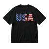 Women's Comfy Slight Stretch Breathable Classic T-Shirt USA Flag Graphic Tee