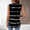 Women Loose Fit V Neck Pleated Striped Sleeveless Tank Top Casual Lightweight Pullover Blouse for Summer Daily Wear