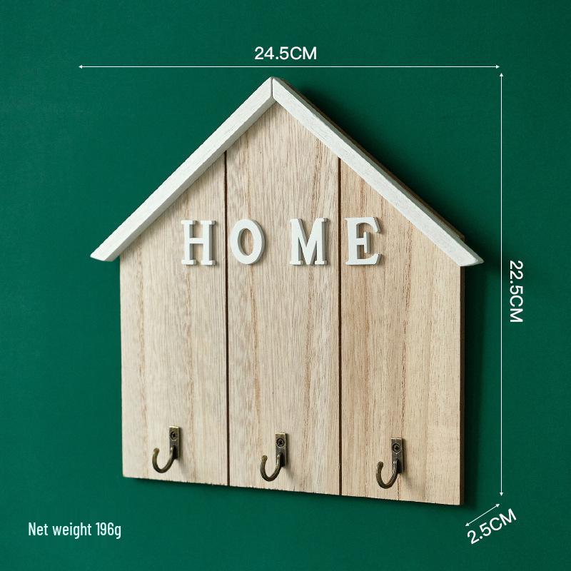 Wooden Wall-Mounted Key and Coat Hook – Punch-Free Door Hanger for Entryway