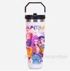 30Oz K-Pop Portable Car Cup Stainless Steel Thermos Cup with Straw Travel Sports Water Bottle with Handle Cover Coffee Vacuum Flask