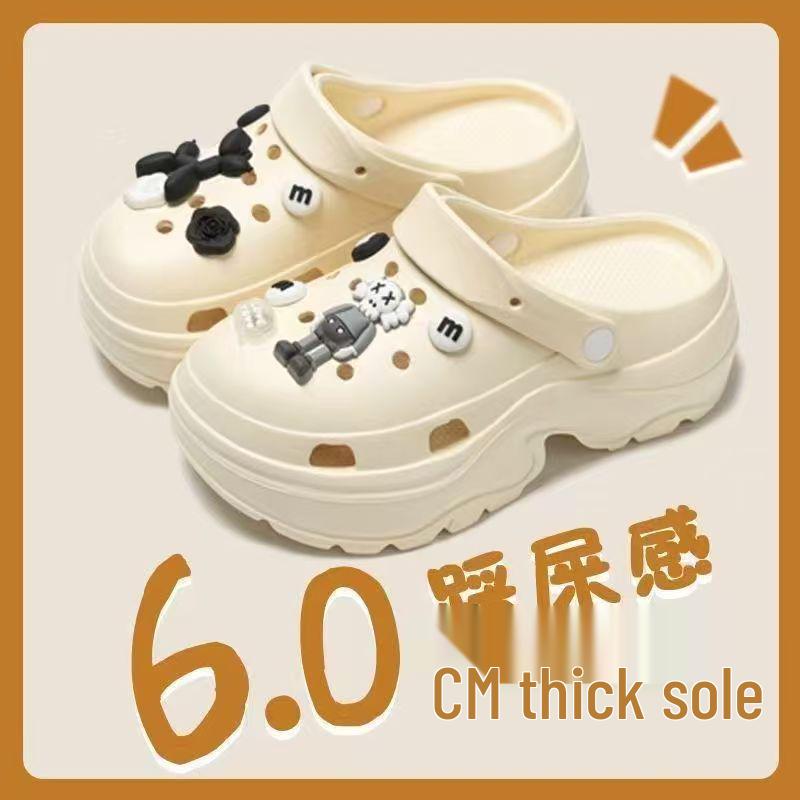 EVA Women's Height-Boosting Summer Clogs - Thick-Soled Beach Sandals for Petite Outdoor Use.