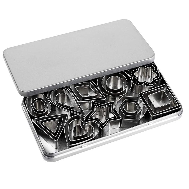 30 PCS Cookie Baking Tool Set Biscuit Moulds Cookie Cutter 10 Different Shapes with Storage Box Stainless Steel Material 1