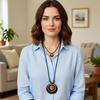 Leaves Sweater Chain Leather Chain Clothing Pendant Vintage Sweater Necklace  for Women Men