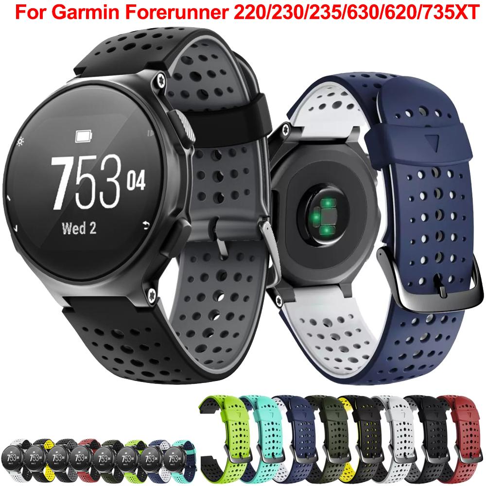 Silicone Replacement Watch Wrist Strap For Garmin Forerunner 220/230/235/630/620/735XT Approach S20/S5/S6 Smart Watch Bands 3