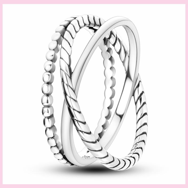 NEW Fashion 925 Silver Simple Infinity Finger Ring For Women Sparkling Twisted Stackable Rings Popular Anillo Engagement Jewelry