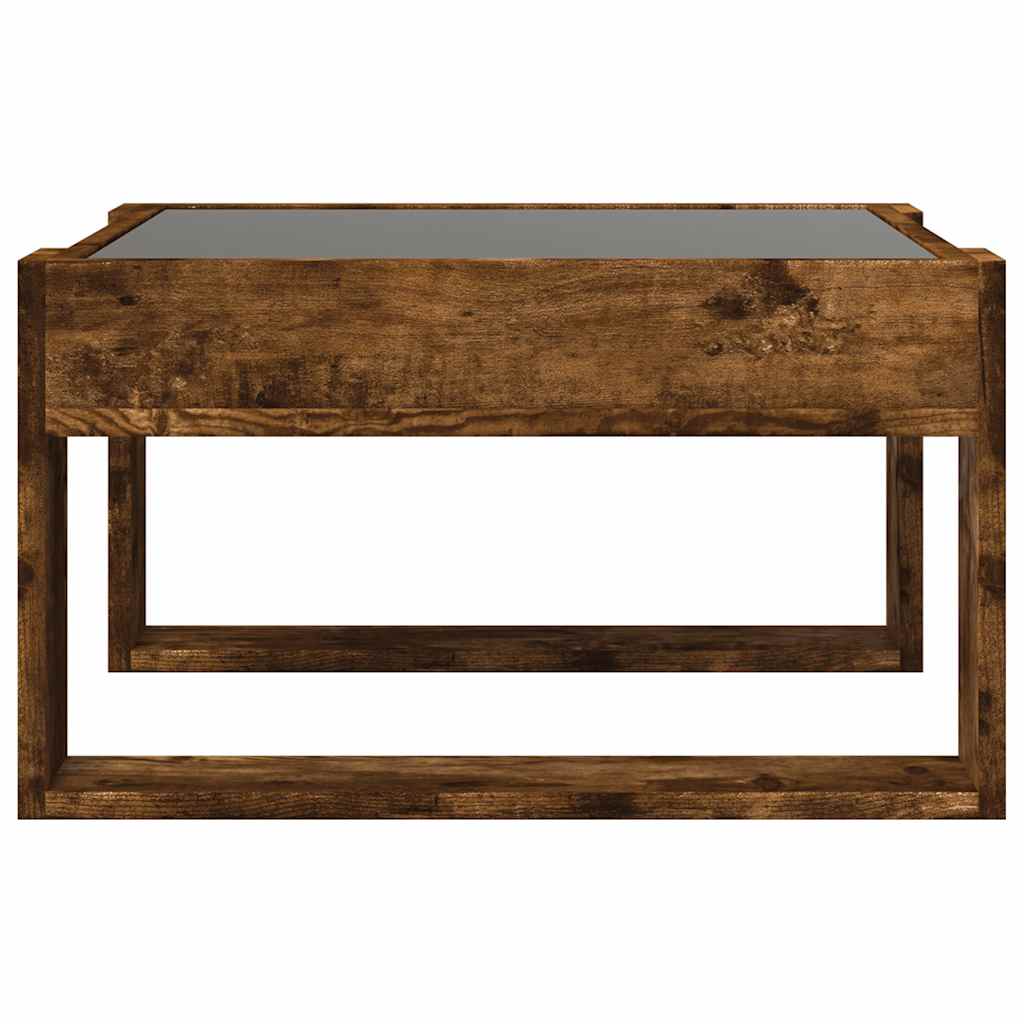 Infinity LED Coffee Table in Smoked Oak 50 x 53 x 30 cm