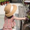 Sunshade Hat for Daily Wear Straw Sun Hats Kids, UV Protection Fishing Hat, Wide Brim Bucket with Ribbon, Breathable Summer Outdoor Beach Travel