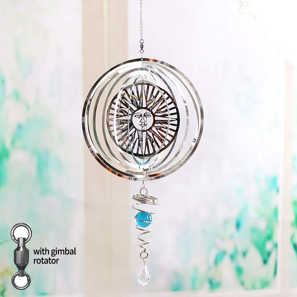 Stylowy wiatrak ze stali nierdzewnej, metalowa rzeźba 3D do dekoracji ogrodu