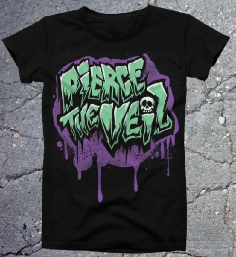 

Винтажная футболка мужская Pierce The Veil с черепом, черная, хлопок, S-5XL S