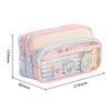 3 Compartments Pencil Bag Large Capacity Pen Pouch Desk Organizer School Supplies Home Office Stationery Storage Bag