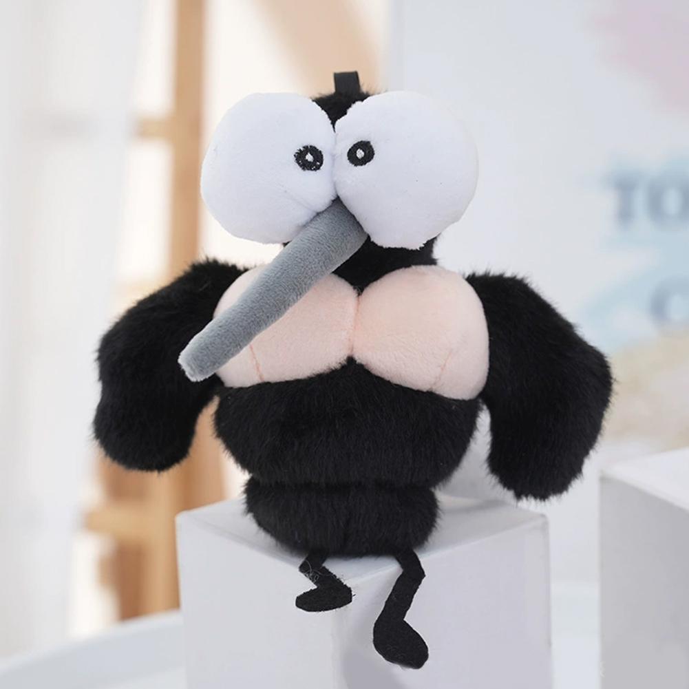 Funny Ugly Insect Plush Keychain Cute Mosquito Cockroach Bee Stuffed Doll Bag Pendant Charm Plushie Toy Gift For Friend