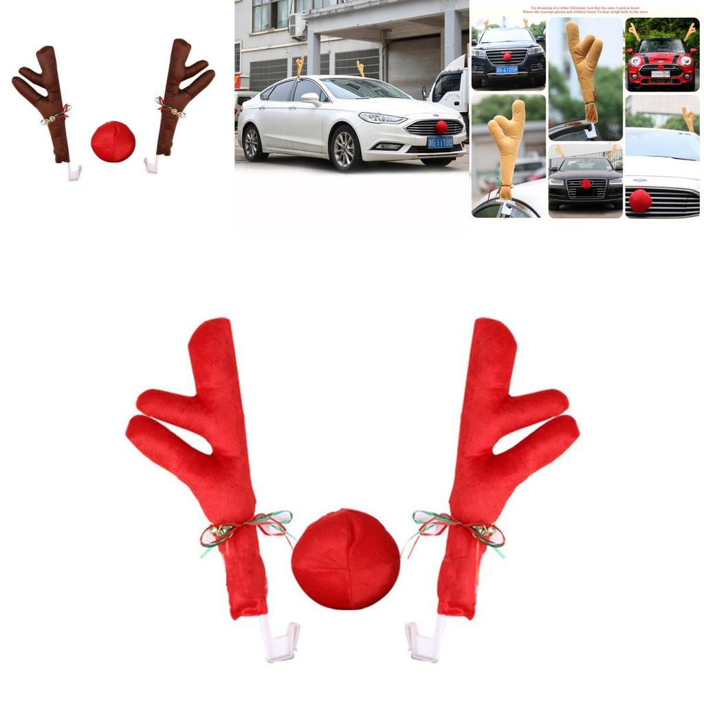 Festive Christmas Car Decorative Antlers In Various Colours Of 3)