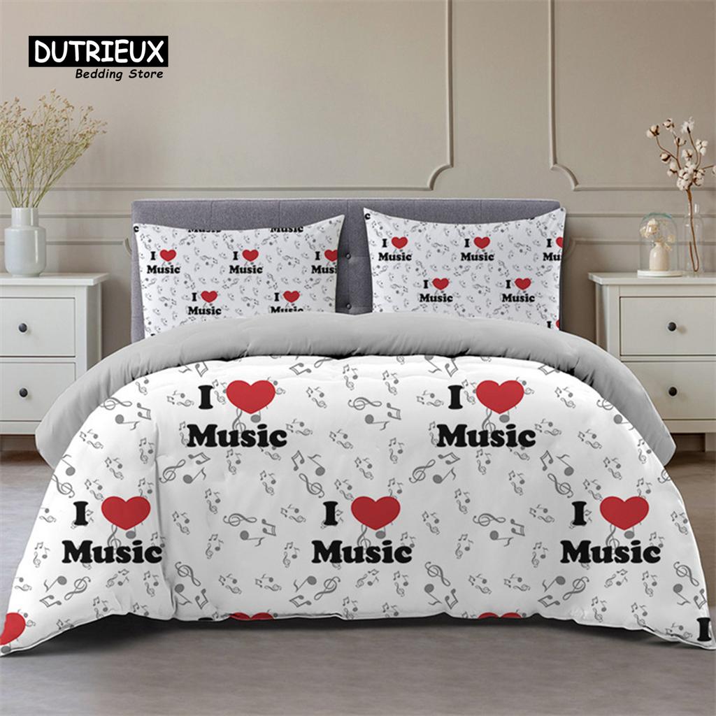 Comforter Love Heart Bedding Set Love Words Polyester Romantic Crown Print Full King For Girl Boy