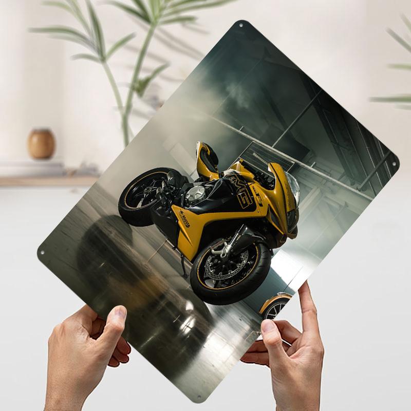 Motosiklet AMG Motosiklet Baskılı Poster Kişiselleştirilmiş Duvar Sanatı Retro Vintage Metal Teneke Tabela Ev Oyun Odası Dekorasyonu Ev