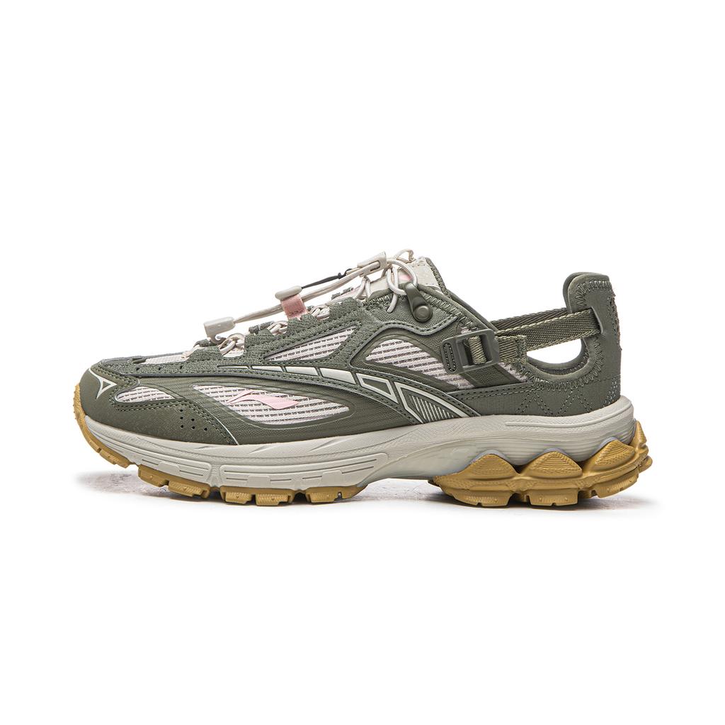 Li Ning Fuyao 2.0 Trail V3 Slip Resistant Abrasion Resistant Low Top Casual Running Shoes Women's White Green ARXW022-2