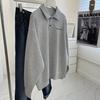 Retro Loose Long Sleeve Polo Sweatshirt - Casual Versatile Student Top