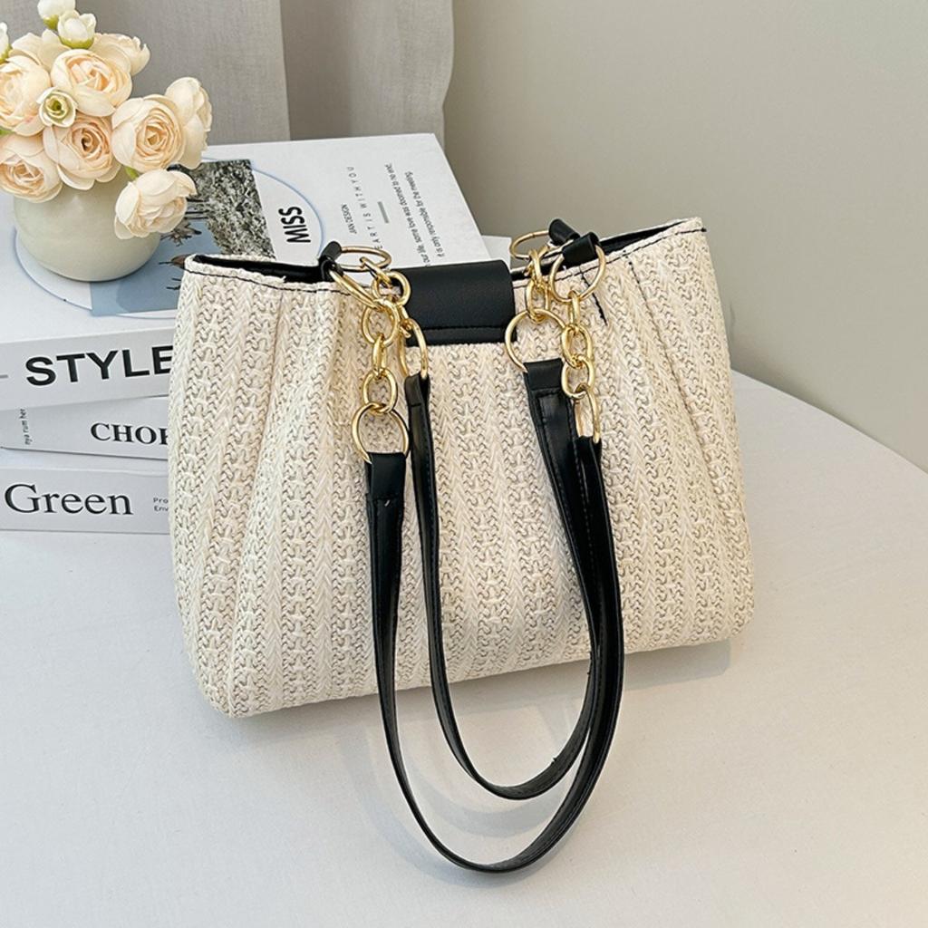 Large Capacity, Bag, Women's Bag, Woven, Swivel Lock Design, Shoulder Bag, Armpit Bag, Casual Bag