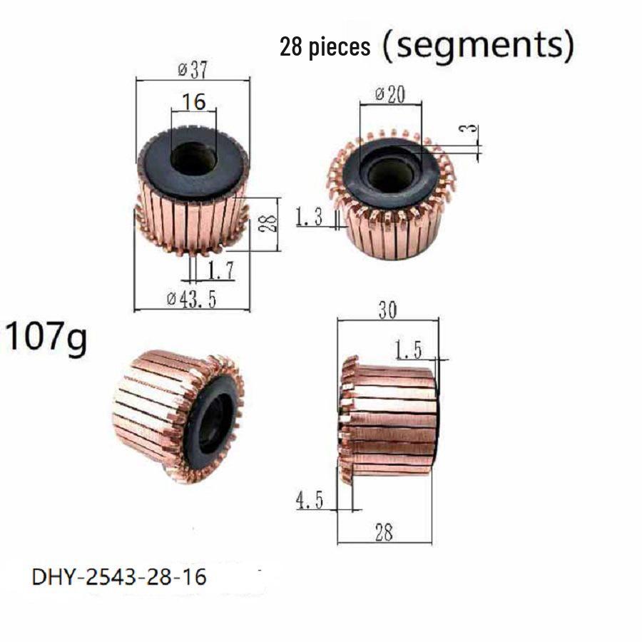 37x16x28 (30) 28P DC Motor Commutator
