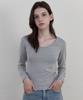 WEDNESDAYOASISFORWOMEN Soft Scoop Neck Long Sleeve T-Shirt_Gray(Wb6Tp46)